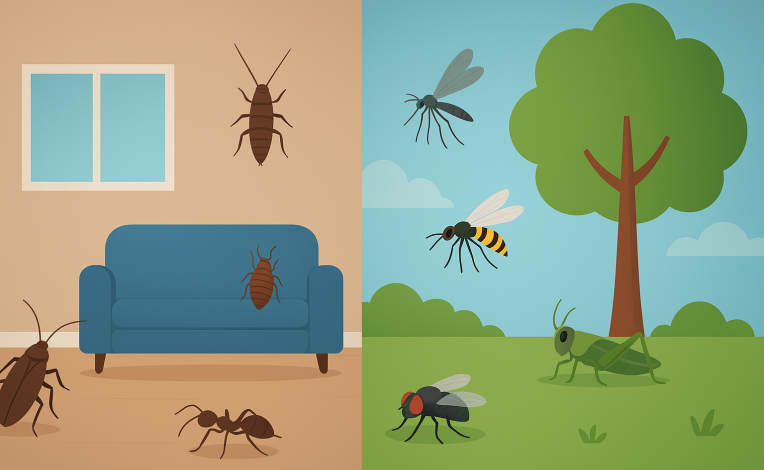 تفاوت بین حشرات خانگی و حشرات بیرونی؛ شناخت بهتر برای کنترل مؤثرتر