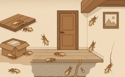 محل زندگی موریانه‌ها در خانه‌ها  شناسایی و پیشگیری